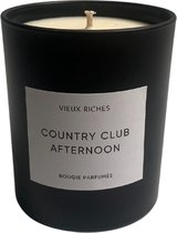 Vieux Riches, Country Club Afternoon - Geurkaars – Tobacco & Oak – Mat Zwart Glas - Handgemaakt in Nederland - 100% Natuurlijke materialen