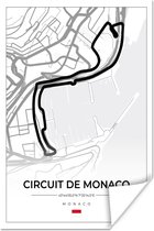 Poster Monaco - Formule 1 - Circuit de Monaco - Racebaan - Circuit - Wit - 20x30 cm