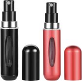 Hervulbare Parfumflesjes - Zwart + Rood- 5ML - Verstuiver - Navulbaar