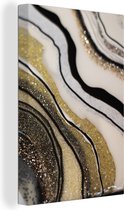 Toile Peinture Gemme - Abstrait - Marbre - Nature - 80x120 cm - Décoration murale