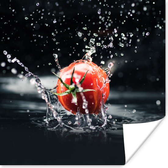 Poster Tomate - Végétal - Nature Morte - Water - Rouge - 30x30 cm