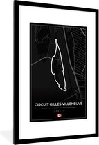 Fotolijst incl. Poster - Racing - Racebaan - Circuit Gilles Villeneuve - Canada - F1 - Zwart - 80x120 cm - Posterlijst