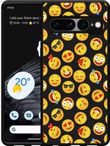 Google Pixel 7 Pro Hoesje Zwart Emoji - Designed by Cazy