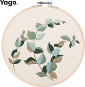 Yago 3 Decoratie Stelen met Blaadjes - Borduurpakket | Starterskit | Alles inbegrepen | Patroon | Borduurring | Borduurgaren | Voor volwassen | Creatief | Hobby | Borduren | Ontstressen | Borduurset
