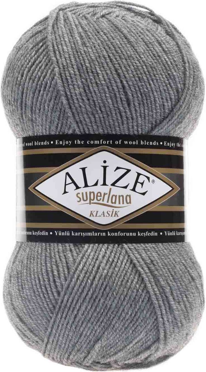 Alize Superlana Klasik Grey Melange 21 Pakket 5 Bollen 500 Gram