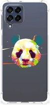 Silicone Hoesje Geschikt voor Geschikt voor Samsung Galaxy M53 Telefoon Hoesje met doorzichtige rand Panda Color