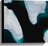 WallClassics - Canvas  - Witte IJsbergen - 40x40 cm Foto op Canvas Schilderij (Wanddecoratie op Canvas)