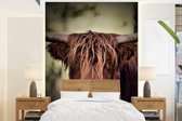 Behang - Fotobehang Schotse hooglander - Licht - Portret - Natuur - Breedte 195 cm x hoogte 260 cm