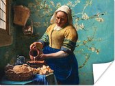 Poster Melkmeisje - Amandelbloesem - Van Gogh - Vermeer - Schilderij - Oude meesters - 160x120 cm XXL