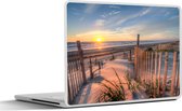 Laptop sticker - 11.6 inch - Strand - Zee - Duin - Zonsondergang - Landschap - 30x21cm - Laptopstickers - Laptop skin - Cover