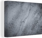 Toile Peinture Béton - Grijs - Fissure - 120x90 cm - Décoration murale