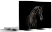 Laptop sticker - 14 inch - Paard - Dieren - Zwart - Portret - 32x5x23x5cm - Laptopstickers - Laptop skin - Cover