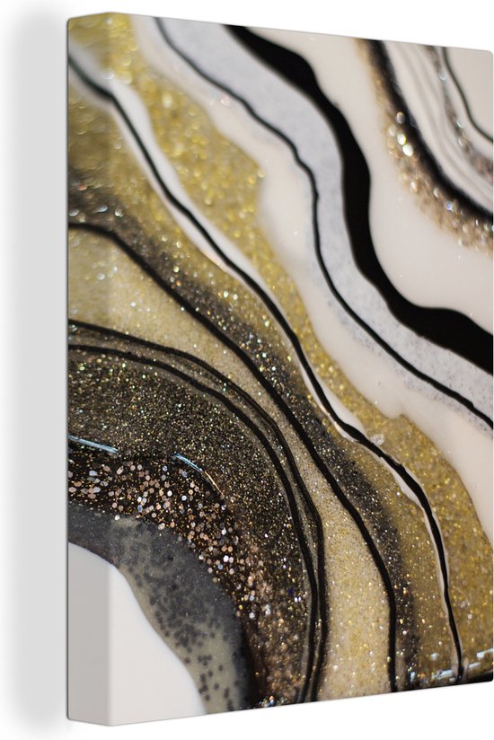 Tableau sur toile Pierre précieuse - Abstrait - Marbre - Nature - 90x120 cm - Décoration murale