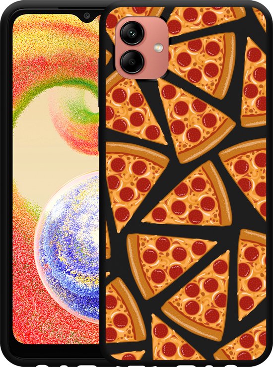 Hoesje zwart Geschikt voor Samsung Galaxy A04 Pizza Party bol