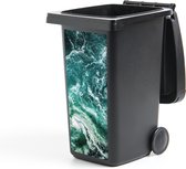 Container sticker Oceaan - Water - Zee - Luxe - Groen - Turquoise - 44x98 cm - Kliko sticker