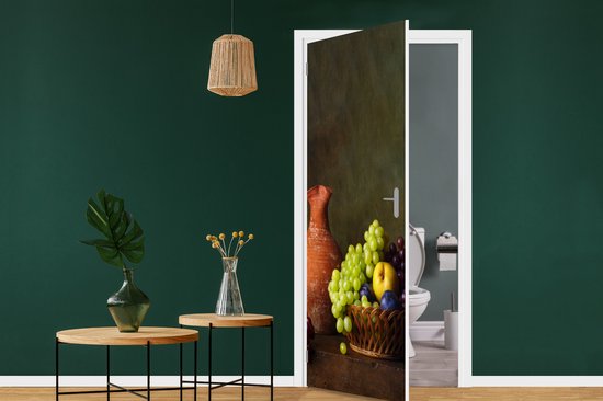 Sticker pour porte Rustique - Fruit - Pichet - Panier - Nature Morte - 80x205 cm - Affiche de porte