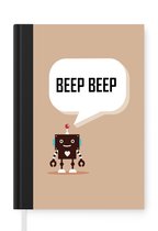 Notitieboek - Schrijfboek - Spreuken - Quotes - Beep beep - Robot - Hart - Kids - Jongens - Notitieboekje klein - A5 formaat - Schrijfblok