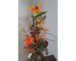Zijden bloemen, Kunstbloemen, Nepbloemen, Zijdenboeket, , Zijden boeket - Luxe Zijden Bloemen - Kunstbloemen - Nepbloemen Herfstboeket gemengd 80*45