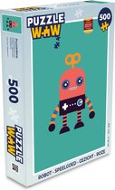 Puzzel Robot - Speelgoed - Gezicht - Roze - Jongens - Kinderen - Legpuzzel - Puzzel 500 stukjes