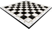 Houten schaakbord met witte rand - Maat L 30cm - Antislip - Geschikt voor grote schaakstukken - Marmer print