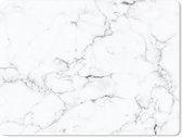 Muismat Groot - Marmer - Wit - Grijs - Luxe - Marmerlook - Structuur - 40x30 cm - Mousepad - Muismat