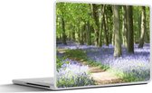 Laptop sticker - 12.3 inch - Bos - Pad - Bloemen - Paars - Groen - Natuur - 30x22cm - Laptopstickers - Laptop skin - Cover