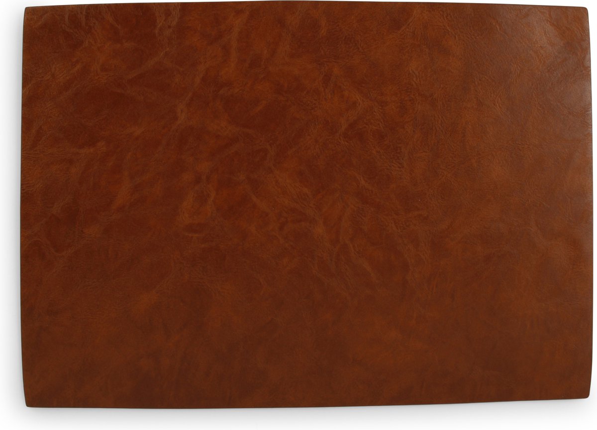 S&P Placemat 43x30cm lederlook cognac vague Tabletop (Set van 4)