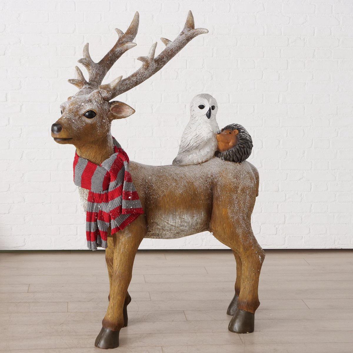 Hert - Bruin - XXXL - Polyserin - 150x120x40cm - Decoratie | Kerst & Winter artikelen. | Kadoshop 't Moortje