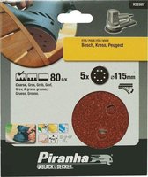 Piranha Schuurschijf  excentrische schuurmachine 115mm, 80K 5 stuks X32007