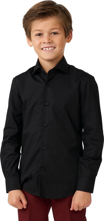 OppoSuits SHIRT LS Black Knight Boys - Kids Overhemd - Casual Shirt - Zwart - Maat 4 Jaar