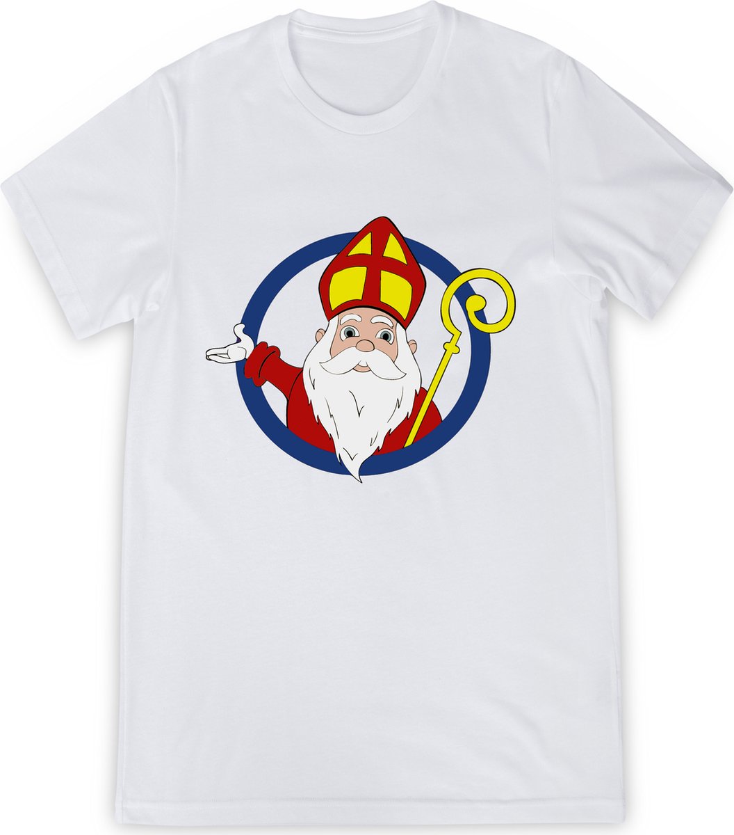 T Shirt Meisjes Jongens - Sinterklaas - Wit - Maat 92