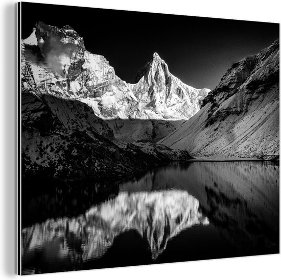 Kedartal  zwart-wit Aluminium 60x40 cm - Foto print op Aluminium (metaal wanddecoratie)
