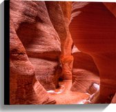 WallClassics - Canvas  - Ravijnin Antelope Canyon - 40x40 cm Foto op Canvas Schilderij (Wanddecoratie op Canvas)