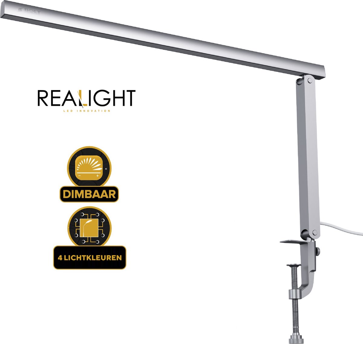 Lampe de bureau dimmable Reallight - Lampe LED puissante avec 4 couleurs de  lumière 