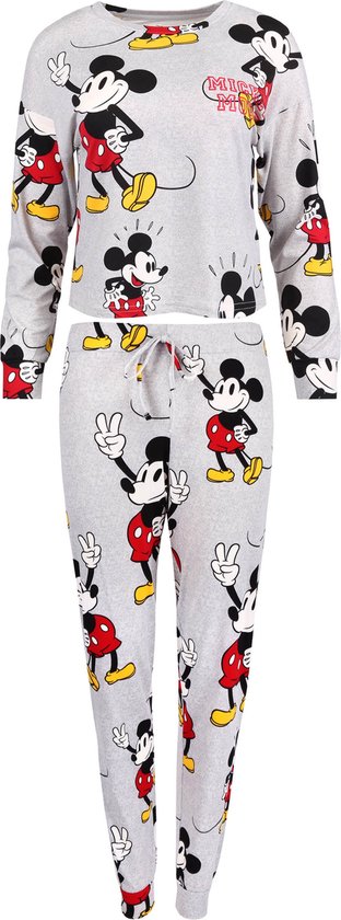 DISNEY Mickey Mouse - Pyjama gris pour femme à manches longues / XS | bol