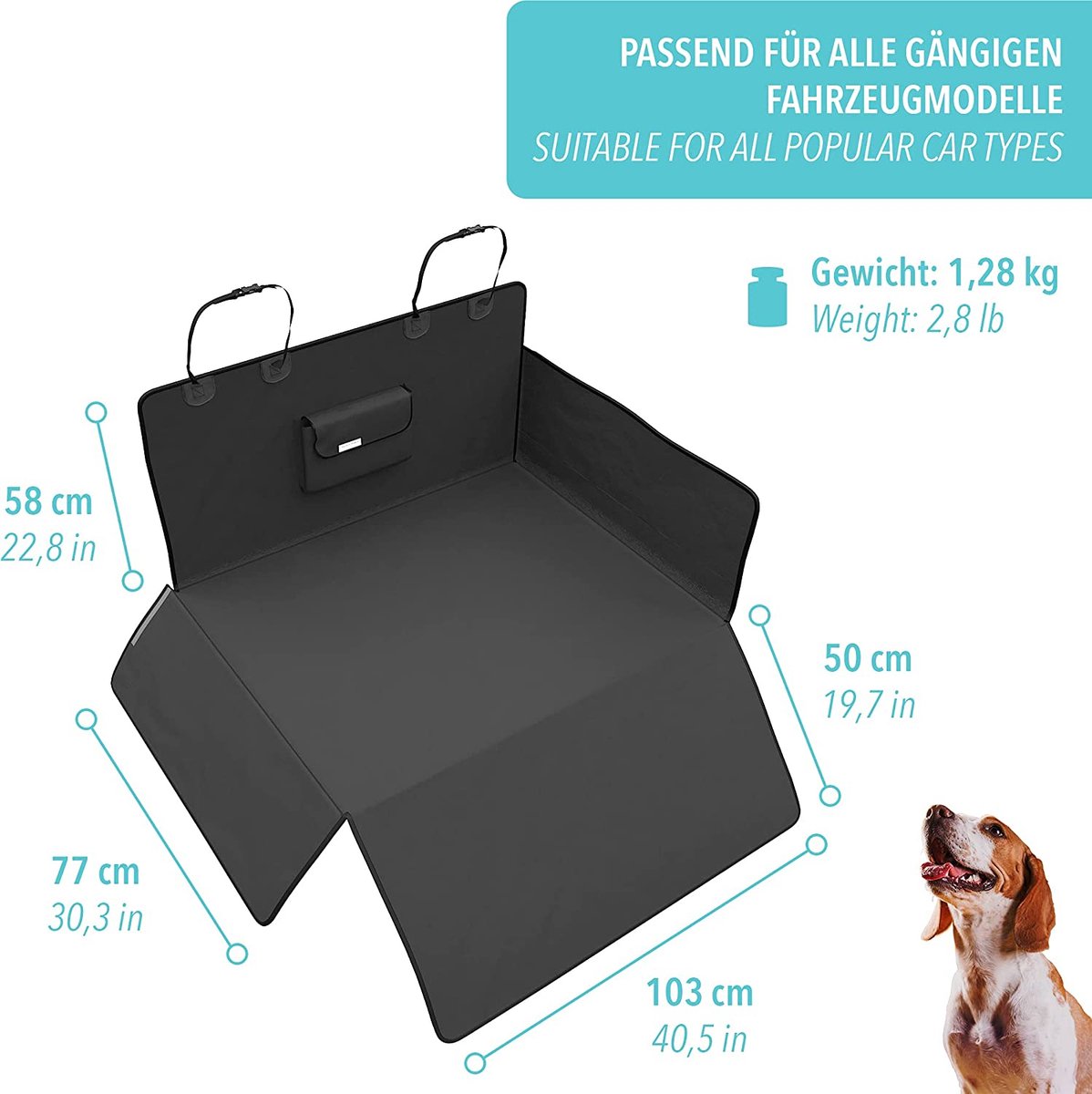 Hondendeken Auto Beschermdeken Achterbank Kofferbak voor BMW X5 Typ G05, ab BJ 2018,Kofferbakbeschermer honden met zijkant en bumperbescherming Antislip Waterdicht,147 * 105-Grey