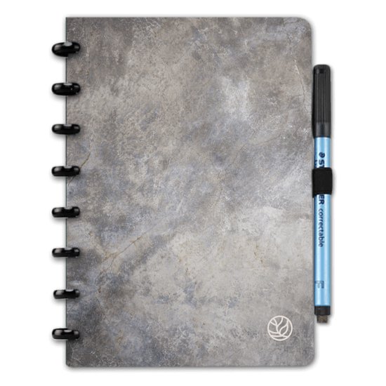 GreenBook - Whiteboard Notebook - A5 Lijn & Blanco - Concrete Grey