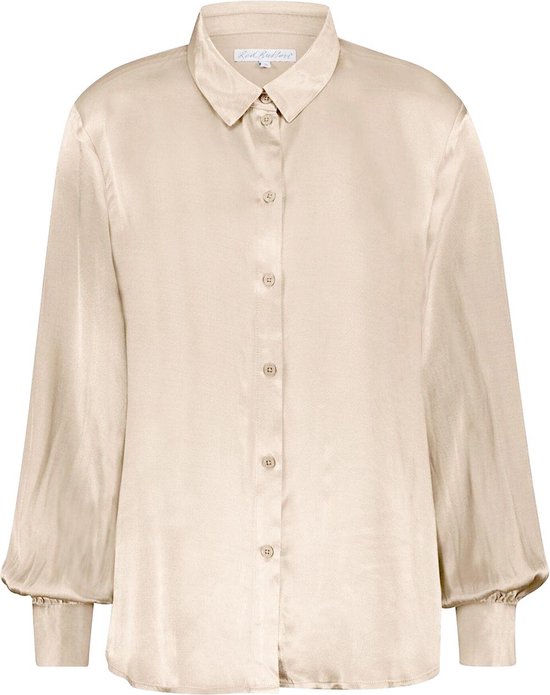Red Button Blouse Boebie Satin Srb3069 Ivory Dames Maat - S