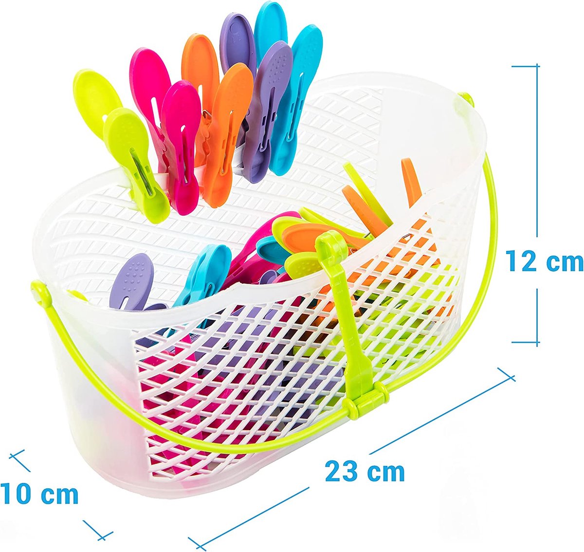 32 Pinces à Linge Inox Colorées - Résistantes à La Rouille Avec Extrémités Caoutchouc - Multiusages Maison Et Cuisine