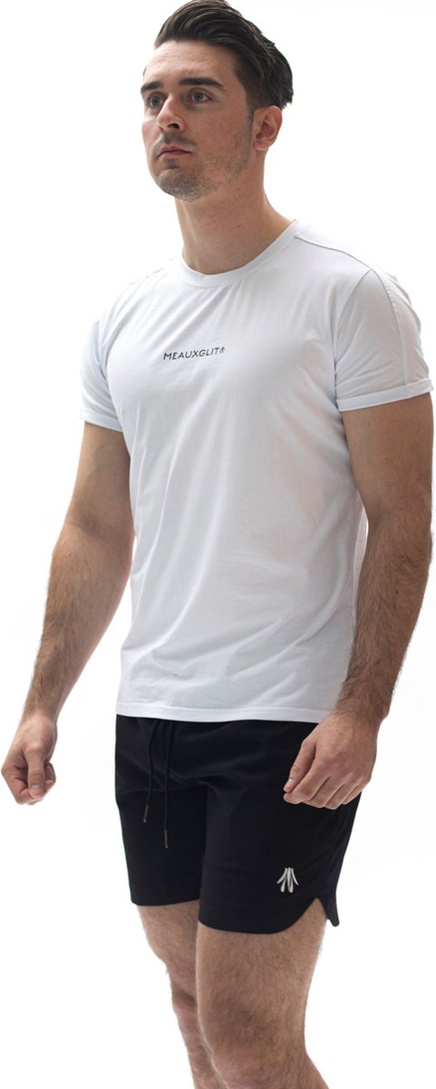 MEAUXGLIT Sportshirt Heren - Bestseller - Tshirts Heren - Ivoor Wit Regular Fit - Slim Fit - Gym - Fitness - Running - Padel - Outdoor - Indoor (Maat M)