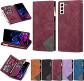 Luxe Telefoonhoesje voor Samsung Galaxy S22 Plus | Hoogwaardig Leren Bookcase | Lederen Wallet Case | Luxe Uitstraling | Pasjeshouder | Rood