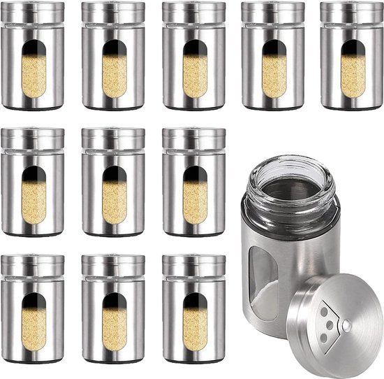 ComSaf 24 Stuks Glazen Kruidenpotjes