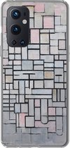 Geschikt voor OnePlus 9 Pro hoesje - Compositie 6 - Piet Mondriaan - Siliconen Telefoonhoesje