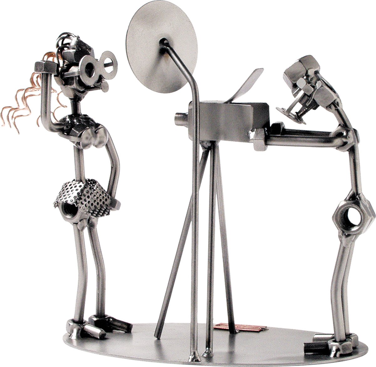 Metalen Beeldje Fotograaf met Model Foto Cadeaubeeldje Verjaardag Jubileum Cadeau Relatiegeschenk