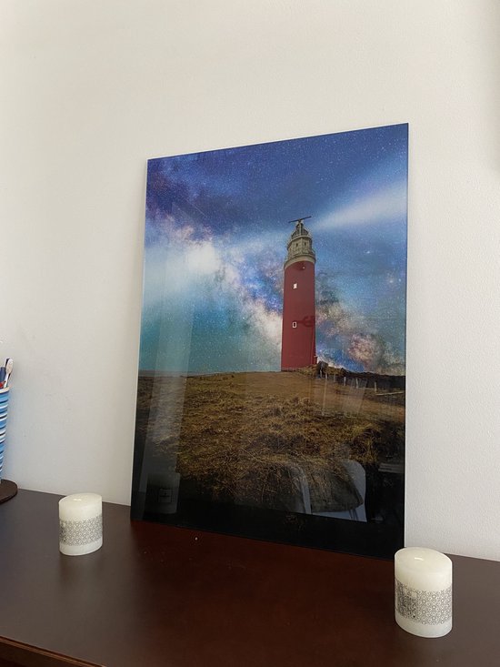 Vuurtoren van Texel met melkweg- print - Plexiglas - 80x60 cm - Wanddecoratie - fotowand - foto op muur - Joel Gugler Photography