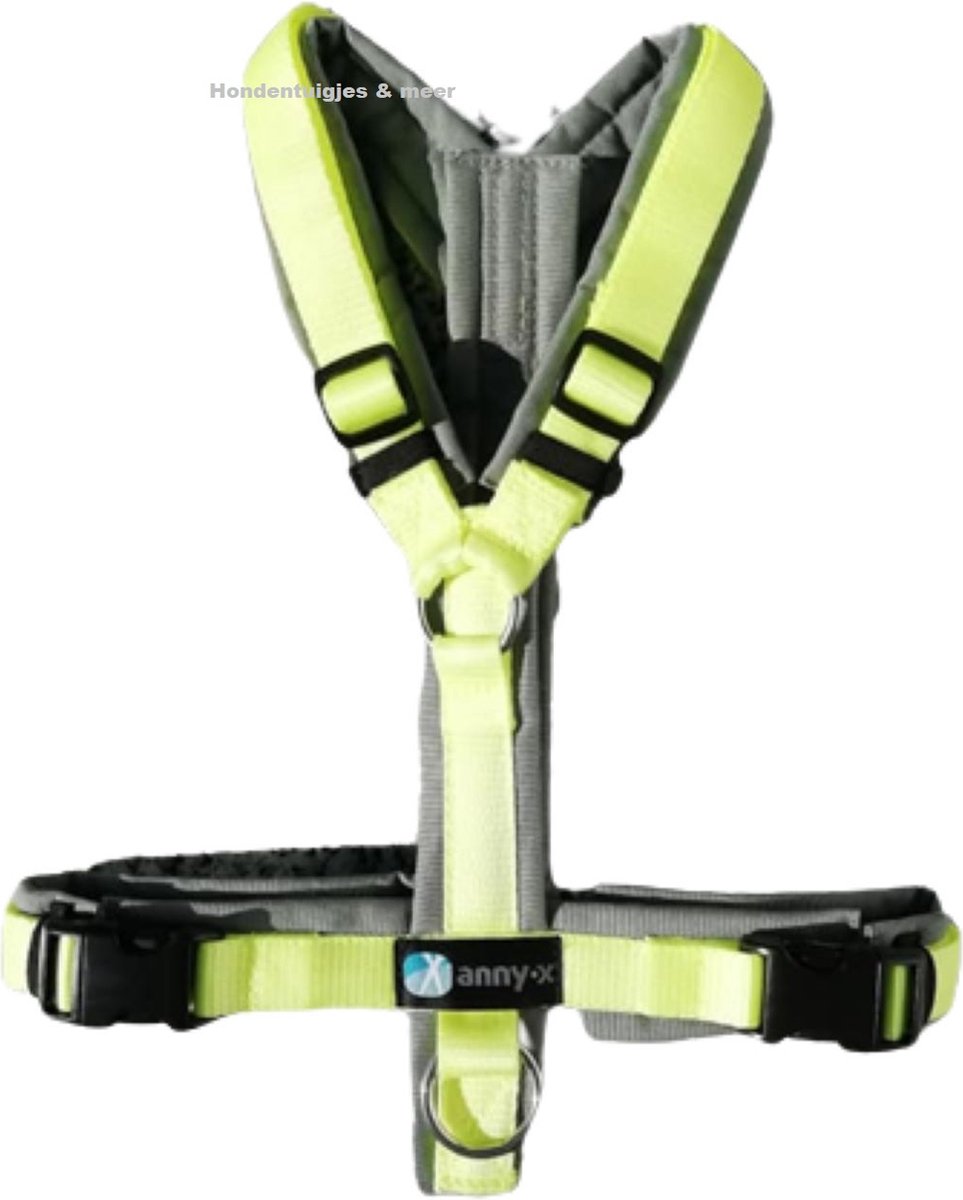 Bol.com AnnyX Y-Hondentuig – Puppy Tuigje – Limited Edition – Grijs/Lemon – Maat XXS  Limited Edition – op = op! aanbieding