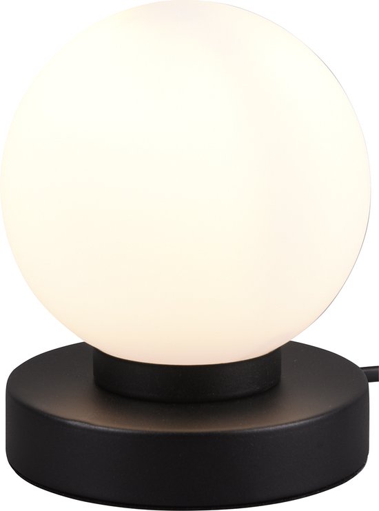 LED Tafellamp - Tafelverlichting - Trion Baldo - E14 Fitting - Rond - Mat Zwart - Aluminium