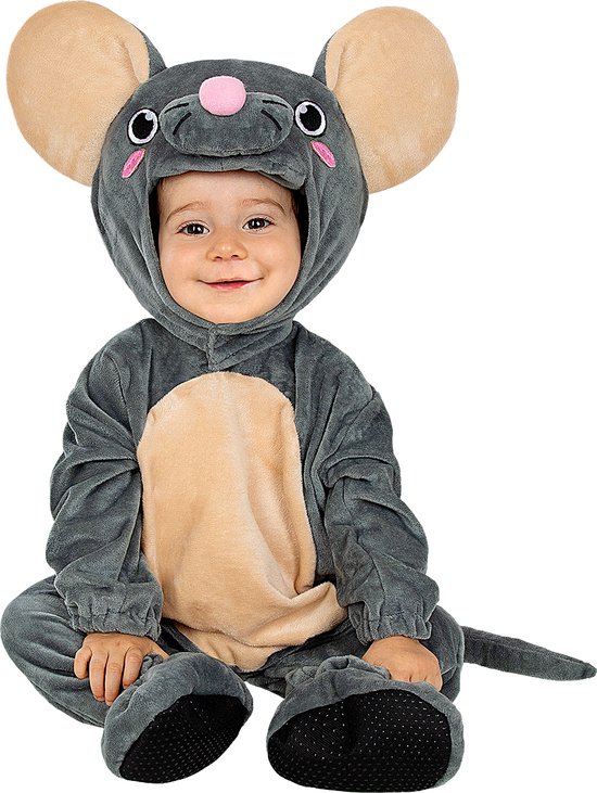 FUNIDELIA Muizenkostuum voor Baby - - Maat: 81 - 92 cm - Grijs / Zilver