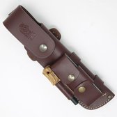 Leather Full Cover Knife Sheath +DC/CC4 & Firesteel Attachment LARGE