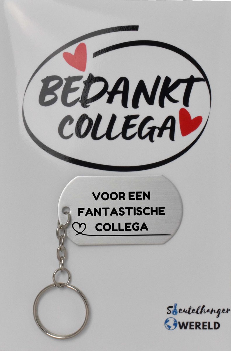 Voor een fantastische collega Sleutelhanger inclusief kaart - collega cadeau - collega - Leuk kado voor je collega om te geven - 2.9 x 5.4CM